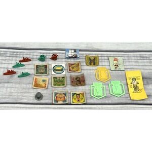 CRACKER JACKS PRIZES - TILT CARDS/TAG ALONGS/FUNNY FACES/ ACTION ACROBATS/TOYS